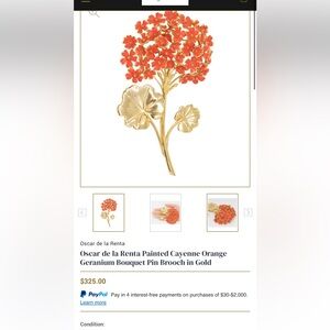 Oscar De La Renta Brooch Pin